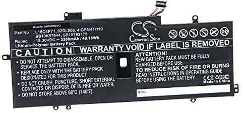 vhbw Akku kompatibel mit Lenovo ThinkPad X1 Yoga Gen 5-20ub0022jp, X1 Yoga Gen 5-20ub002rck Notebook (3200mAh, 15,36V, Li-Polymer)