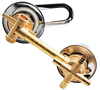 G1/5.1 cm 2/3/4/5 Wege Wasserauslass Kalt- und Warmeinlauf 10/12,5/14,5 cm Messing Umsteller Duscharmaturen Mischventil Set Badezimmer Keramikkartusche für Duschschrank Duschpaneel (4 Ausgänge 12,5 cm
