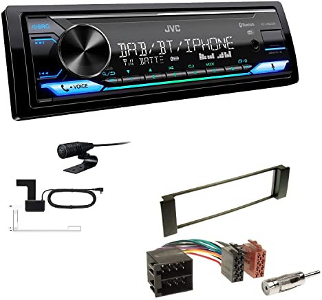 JVC KD-X482DBT 1-DIN Autoradio Media Receiver Digitalradio DAB+ Bluetooth Amazon Alexa USB Einbauset passend für Seat Leon 2000-2006 schwarz