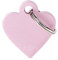 MyFamily - Medalla para perro personalizada con forma de corazón pequeño rosa, placa de perro con grabado gratuito, esmaltado a mano de metal, colección básica