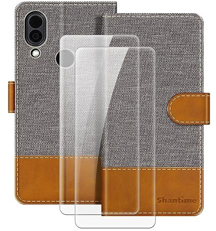 MILEGAO Lederhülle für CAT S62 Pro magnetische Handyhülle mit Brieftasche und Kartensteckplatz + [2 Stück] Displayschutzfolie aus gehärtetem Glas für CAT S62 (5.7”)