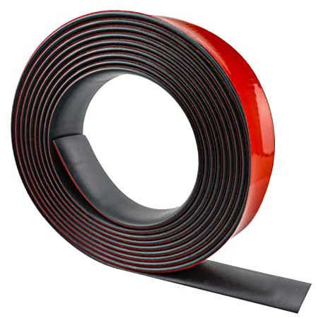 Rubber Strip Self Adhesive Neoprene Rubber Sheet Solid Neoprene Sheet for Seal Floor Covering Vibration Protection Gasket DIY (25mm×1.5mm×6m)