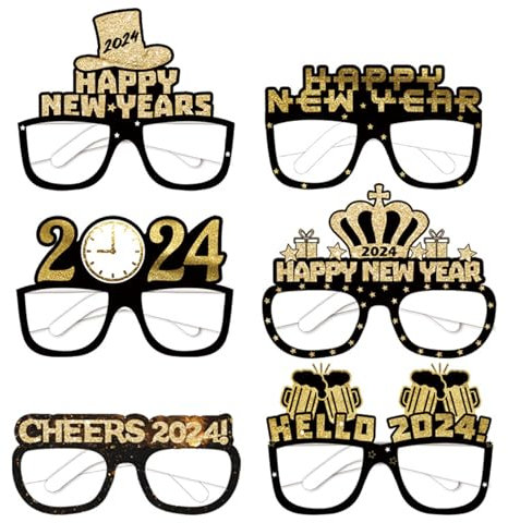 Sgehenr New Years Eve Decorations 2026 Party Glasses for Kids Adult, 6Pcs 2026 Happy New Year Eyeglasses 2026 Photo Booth Props Novelty Glasses Party Favor for New Years Eve Party Supplies 2026