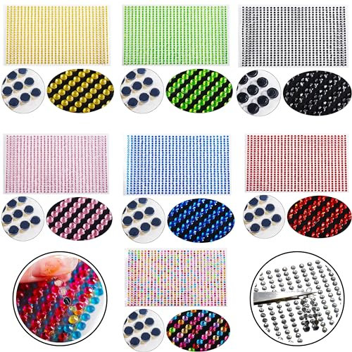 BRILLANTES para la cara (3059 ud) UNIDOS en TIRA -7 COLORES - BRILLOS para la cara - Pegatinas cara brillantes - Pegatinas pelo brillantes - Brillos para el pelo -Scrapbooking materiales - Festival
