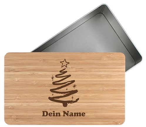 die-veredler Personalisierte Keksdose mit Namen Stollenbox Metalldose 2700ml für Christstollen mit Wunschnamen persönliches Geschenk für Weihnachten Plätzchendose Weihnachtskekse D07