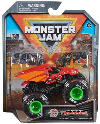 Monster Jam, Bakugan Dragonoid Monster Truck, veicolo pressofuso, scala 1:64, giocattoli per bambini dai 3 anni in su