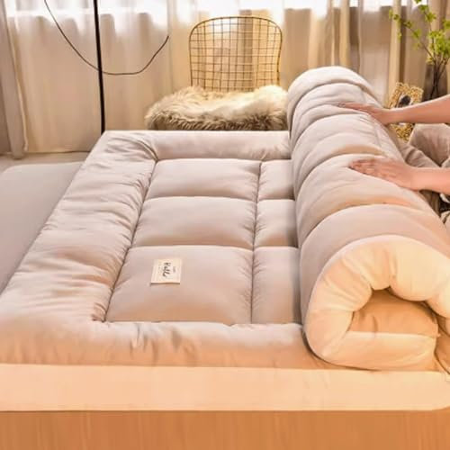 Rollmatratze Klappbare Schlafmatte, Bodenbett, Tragbar, Tatami, rutschfest, Atmungsaktiv, Aufrollbare Futon-Matratze, Schlafsaal, Kann In Allen Jahreszeiten Verwendet Werden (Color : Gray, Size : 90