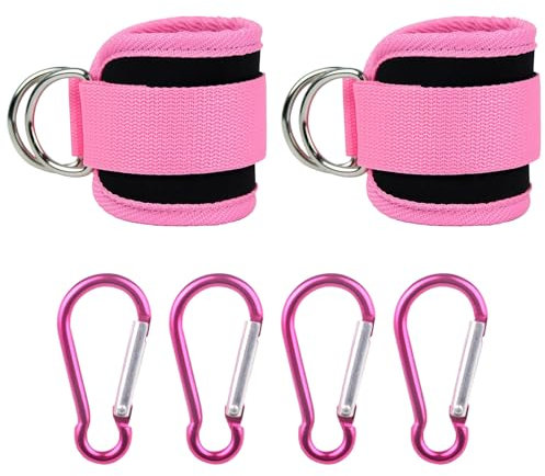 Scettar 2Pcs Ankle Straps for Cable Machine, Adjustable Double D-Ring Ankle Cuff Straps, Comfortable Gym Ankle Strap Glute Workouts Leg Extensions Curls, Booty Hip Abductors Exercise for Men and Women
