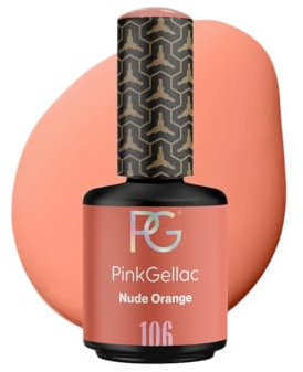 Pink Gellac UV Gel Nagellack - 106 Nude Orange 15 ml - Lang Anhaltend Shellac Nagellack Orange - Gel UV für 14 Tage Nägel in Salonqualität - Made in Holland
