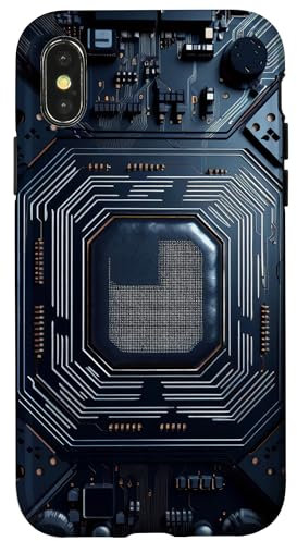 iPhone X/XS Motherboard Microchip Black IT Computer Background Graphic Case