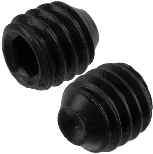 AERZETIX - C76063 - Lot de 10 Vis de blocage serrage sans tête M4X4 mm à bout concave cuvette 6 pans creux - en acier - couleur noir