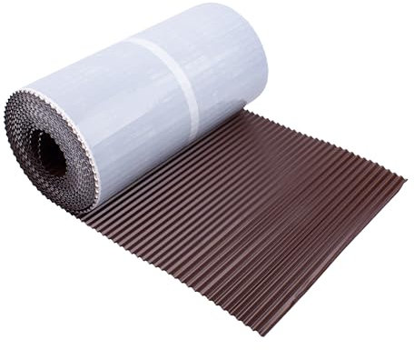 Decket Kaminanschluss EuroTec Classic AL 300, Wandanschlussband 300 mm x 5 m, Anschlussband für Dach & Kamin, Selbstklebend, Formbar & Witterungsbeständig, Dichtband aus Aluminium, Braun