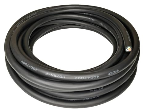 Heavy Duty Flexible Rubber Power Cable, 3 Core, 1.5mm² / 2.5mm², H07RN-F, Indoor/Outdoor Use - Various Lengths (3 Core, 1.5mm² (3G1.5), 1m)