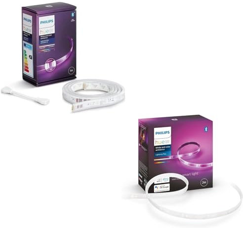 Philips Hue Lightstrip Plus 3 m Bundle – Weißes und Farbiges Licht – 3 Meter LED-Strip – Erweiterbar – Dimmbar