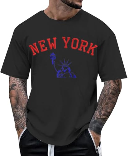 Summer Shirts for Men UK Round Neck Short Sleeves Plain T-Shirt Quick Drying Breathable Sports T-Shirts Non Iron Formal Dress Tshirt Jersey （Black, XL
