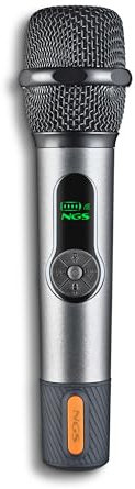 NGS Singer Star – Micrófono Inalámbrico Dinámico 2,4GHz, Autonomía 30h, Control de Volumen y Eco, Indicador de Batería, Conexión Jack 3,5mm y 6,3mm – Ideal para Karaokes y Eventos