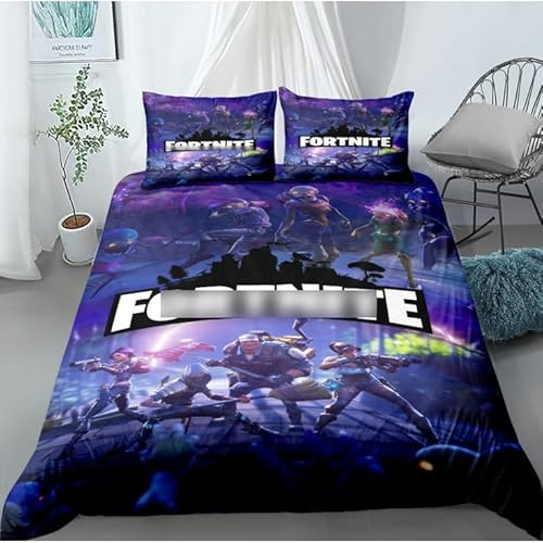 Enfunt-Home Schießspiel Bettwäsche Set 135x200cm Fortnote 100% Mikrofaser - 3D Digital Print Bettbezug und 1 Kissenbezug 80X80cm