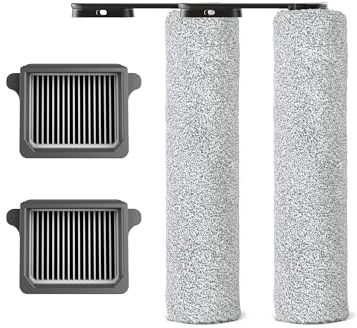 Tineco Rouleau Brosse de Rechange et Ensemble HEPA d'Origine pour Aspirateur Laveur iFLOOR 5 Breeze Complete Compatibilité Parfaite (2*Rouleau de Brosse + 2*Ensemble HEPA)