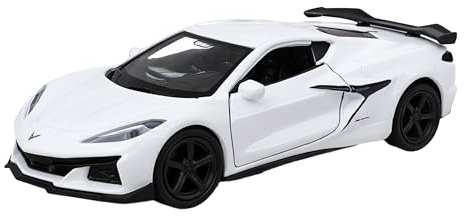 Toi-Toys Chevrolet Corvette Z06 2023 Modellauto aus Metall mit Rückzug Modell Auto Spielzeugauto 4-Farben 12 (Weiss)