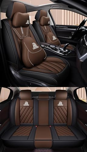 NOBQUA Universelle 5-Sitzer Leder Autositzbezüge passend für Mazda CX-5 CX-30 MX-5 Mazda2 Mazda3 Mazda6 –Wasserdicht, rutschfest – Universal Sitzschutz für SUV & Limousine
