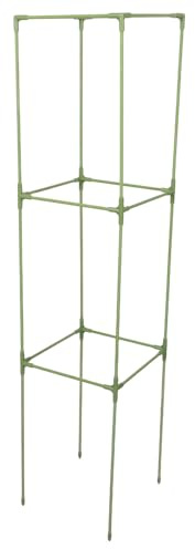 TOYANDONA Tomatenkäfig Rankgitter aus Fiberglas Quadratisch 27X123cm Grün Pflanzenstütze für Gurken Kletterpflanzen Gartengerüst Wetterfest für Innen und Außenbereiche