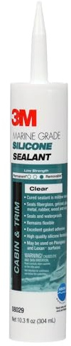 3M Sigillante in silicone di grado marino, trasparente, PN08029, cartuccia da 304 ml