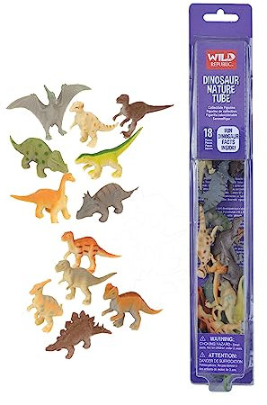 Wild Republic 12756 - Tubes Spielset, Dino, 28 cm, Merhfarbig