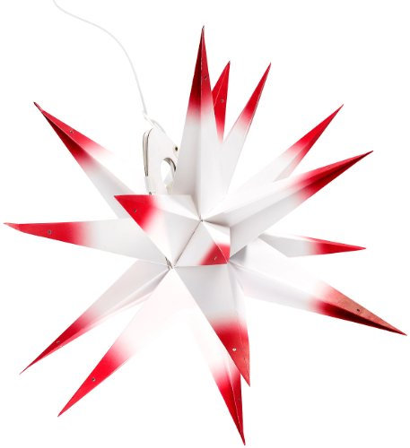 Lunartec Weihnachtssternlampe: 4D-Weihnachtsstern-Lampe aus Papier, 60 cm (Weihnachtsstern beleuchtet, Weihnachtsstern Papier beleuchtet, Weihnachtstern)