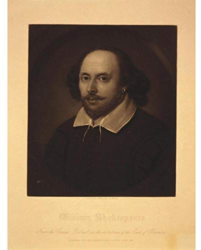 Wee Blue Coo Paintings Portrait William Shakespeare Elizabethan Playwright Art Print Poster Wall Decor Kunstdruck Poster Wand-Dekor-12X16 Zoll
