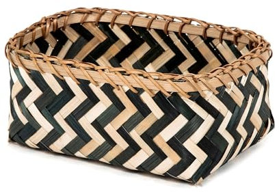 Panier de rangement en bambou Zebra S naturel et noir