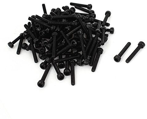 sourcing map 100 Stück Zylinderkopfschrauben M3 x 20mm Innensechskantschraube Sechskantschraube Socket Head Gap Maschine Schrauben Schwarz