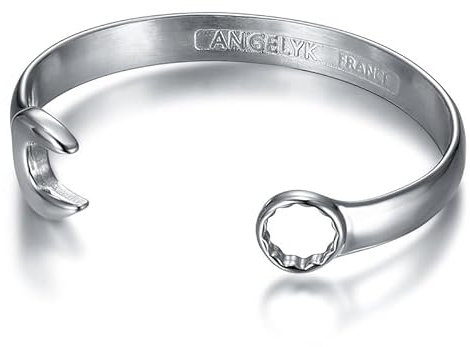 BOBIJOO Jewelry - Bracelet clé Plate Homme Femme Acier Inoxydable 316l Argent Biker Mécanicien 3 Tailles - Acier 316 Argenté - 64mm