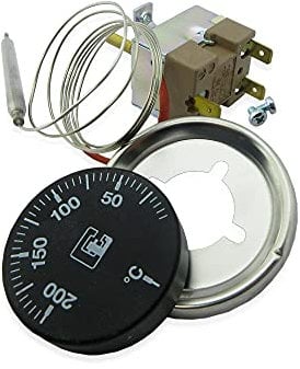 MUNDOCONTROL KIT TERMOSTATI REGOLAZIONE 0-200ºC PER FRIGGIATRICE OMOLOGATO EN 60730 2 9: 100.000 Cicli, Include regolatore di temperatura capillare con doppio isolamento senza terra