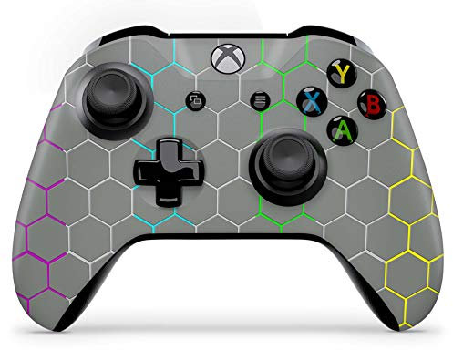 Skins4u Aufkleber Design Schutzfolie Vinyl Skin kompatibel mit Xbox One Controller Exo Grey Rainbow
