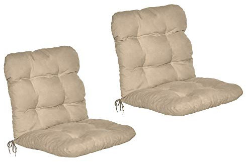 Beautissu Set di 2 Cuscini per sedie da Giardino Flair NL 100x50x8cm - Comoda e soffice Imbottitura - Morbido Cuscino per Interni ed Esterni - Ideale Anche per spiaggine - Beige