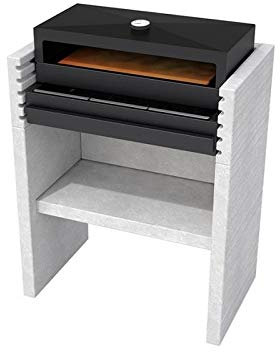 TUOZI - Barbacoa de Obra para Carbón Modelo VENIT Flex (Gris/Blanco - 78 x 47 x 95 cm) Ref: 8062 - Uso en Exteriores
