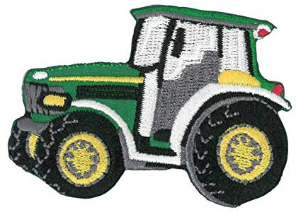 Kleiber Bügelbild Patch Applikation zum Aufbügeln Traktor Trecker grün 7,0 x 5,0 cm