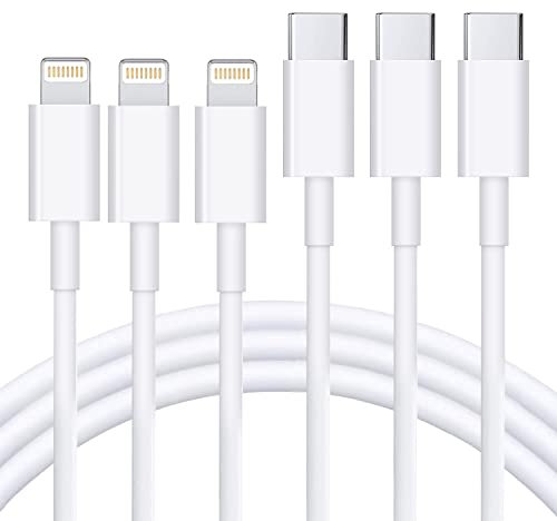 Câble USB C vers Lightning 0.9M, Lot de 3 [MFi Certifié] iPhone Charge Rapide Câble, USB C Charge pour iPhone 14/13/13PRO/12/12 PRO Max/12 Mini/11/11PRO/XS/XR/X/8/ 8Plus /iPad, Blanc