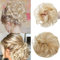 Silk-co Haarteil mit Gummiband, Dutt mit Haaren Gewellt Weich Dutt Haarteil mit Gummiband 35 g, Gelockt Haarverdickung Hair Extensions Messy Bun Hochsteckfrisuren Goldblond & Bleichblond