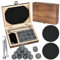 Whiskey Set,GOLDGE 16PCS Whisky Steine Geschenkset Whisky Steine mit Whisky Eiswürfel Whisky Gläsern Eisclip Untersetzer Whisky Stones Gift Set