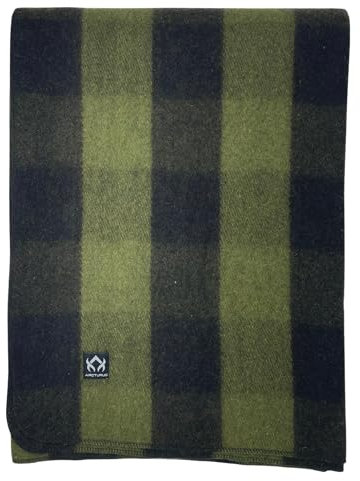 Arcturus Backwoods Wolldecke, 2 kg, warm, schwer, waschbar, groß, ideal für Camping, Outdoor, Survival- und Notfall-Kits, Olivgrün