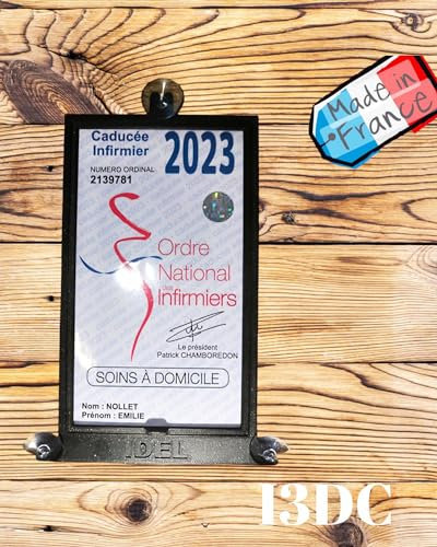 I3DC Support CADUCE Infirmier Noir Fixation VENTOUSES FR pour caducée 8x14 cm