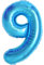 Geburtstag zahlen luftballon 9 jahre | Folienballon 9 XXL Blau-Riesen Folienballon in 40 - 101cm Geburtstagsdeko - Ballon Zahl Deko zum Geburtstag - fliegt mit Helium