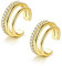 ORAZIO 2Pcs Ear Cuff Set Damen 925 Sterlingsilber Ohrklemme Ohrmanschette Gold Helix Knorpel Clip Wickelohrring Fakepircings Ohrspange Ohrklemme Cuffs, A-Gold