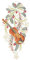 PGV Plauener Spitze Fensterbild Instrument farbig 18 x 39 cm Fensterdeko Fensterschmuck Bilder Handarbeit Deko Fenster