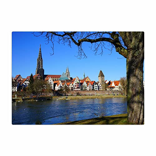 Vero Home 16324 Glas-Schneidebrettchen | Motiv Orte Ulm | rutschfest, kratzfest und lebensmittelecht | Maße: 29 x 20 cm