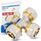 Raccordo Tee PEX-AL-PEX Stringere Ottone per Tubo Multistrato Compressione Filettato Sistema di Riscaldamento Idraulico (20 x 20 x 20)