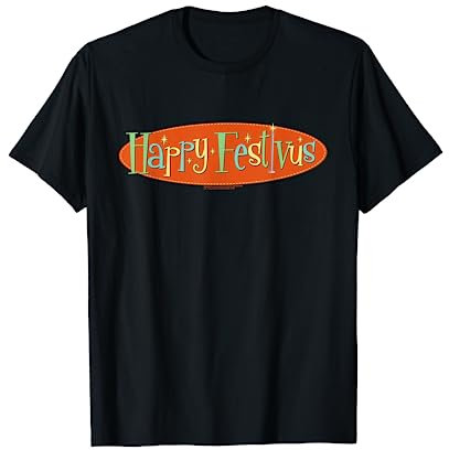 Seinfeld Herren & Damen Festivus T-Shirt, Schwarz, S, Kurzarm, Klassisch, Polyester 100%