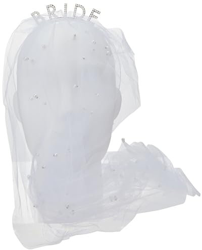 Ginger Ray Haarreif für Junggesellinnenabschied, mit Schleier, 17 x 13 cm, Weiß