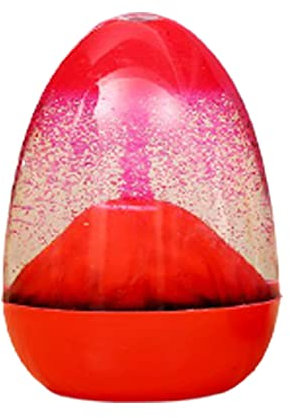 Sanduhr,Flüssige Vulkanische Ei Eruption Sanduhr Timer,Flüssigkeitsöl Sanduhr mit Basis,Dekompressionsölleck Schreibtisch Spielzeug Geschenk,Innovative Sanduhr Handwerk Glas Ornamente Sanduhr (Rot)